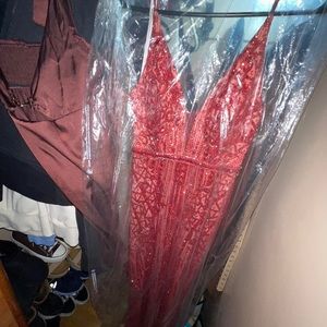 Red Sequin Prom Dress